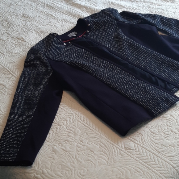 Womens Lined Navy and Tweed Laura Blazer size 16 - Picture 3 of 5